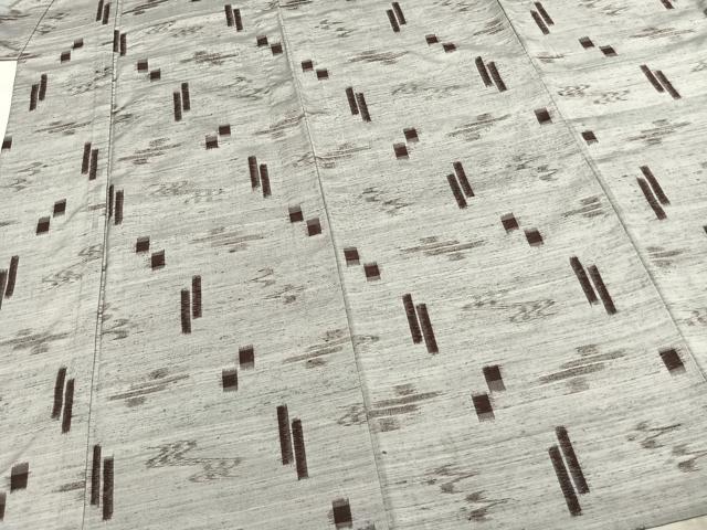 平和屋着物▽重要無形文化財 本場久米島紬 ゆうな染 手織 単衣 琉球絣 正絹 逸品 AABA7773fy