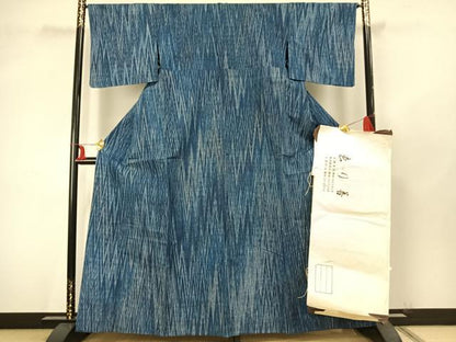 平和屋着物▽上質な紬 単衣 霞文 ゑり善扱い たとう紙付き 正絹 逸品 AABA7775fy