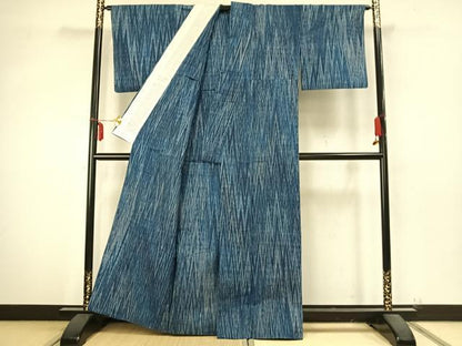 平和屋着物▽上質な紬 単衣 霞文 ゑり善扱い たとう紙付き 正絹 逸品 AABA7775fy