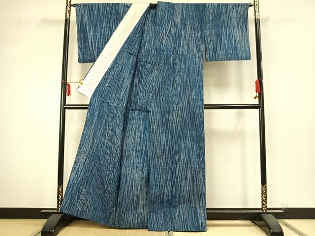 平和屋着物▽上質な紬 単衣 霞文 ゑり善扱い たとう紙付き 正絹 逸品 AABA7775fy