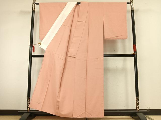平和屋着物▽上質な色無地 単衣 一斤染色 正絹 逸品 未使用 AABA7779fy