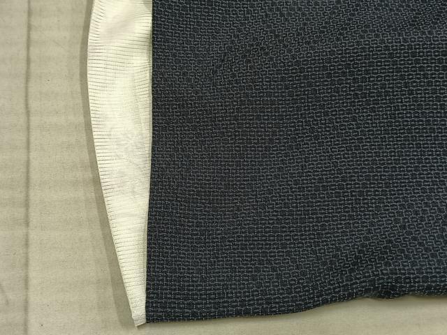 平和屋着物▽本塩沢 単衣 110亀甲 幾何学文様 正絹 逸品 AABA7783fy