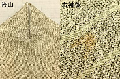 平和屋着物▽本塩沢　単衣　抽象文様　正絹　逸品　AABA7785fy
