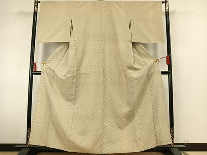平和屋着物▽本塩沢　単衣　抽象文様　正絹　逸品　AABA7785fy