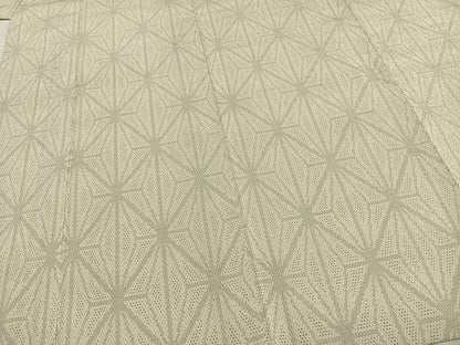 平和屋着物▽本塩沢 単衣 110亀甲 幾何学文様 正絹 逸品 AABA7786fy