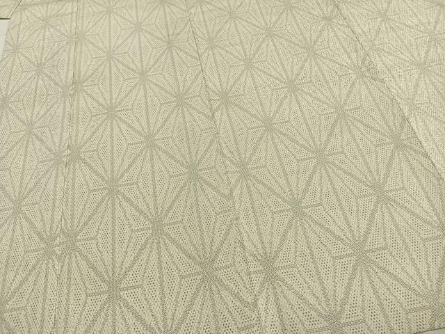 平和屋着物▽本塩沢 単衣 110亀甲 幾何学文様 正絹 逸品 AABA7786fy
