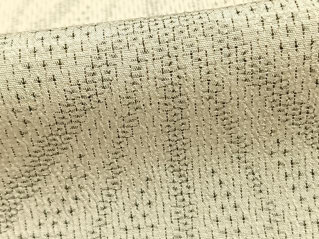 平和屋着物▽本塩沢 単衣 110亀甲 幾何学文様 正絹 逸品 AABA7786fy