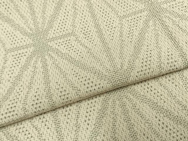 平和屋着物▽本塩沢 単衣 110亀甲 幾何学文様 正絹 逸品 AABA7786fy