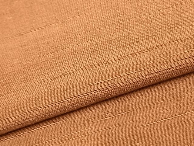 平和屋着物▽上質な紬　単衣　色無地　駱駝色　正絹　逸品　AABA7789fy