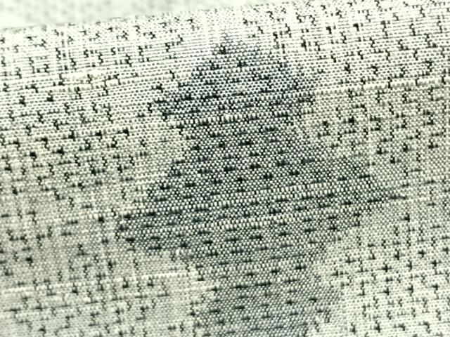 平和屋着物▽結城紬　単衣　幾何学文様　正絹　逸品　AABA7792fy