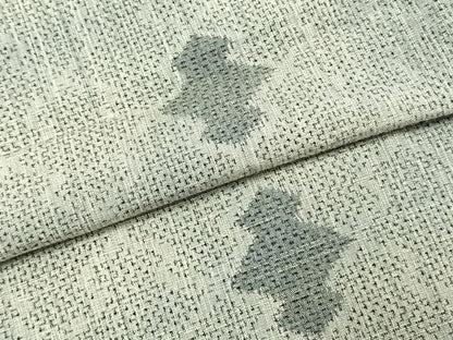 平和屋着物▽結城紬　単衣　幾何学文様　正絹　逸品　AABA7792fy