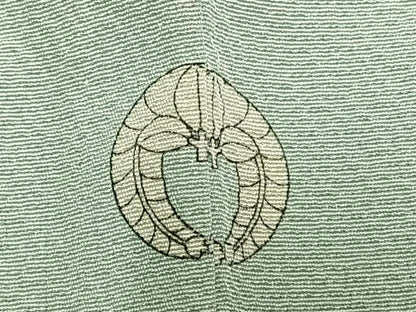 平和屋着物▽結城紬 単衣 作家物 花唐草文 金糸 金彩 正絹 逸品 AABA7793fy