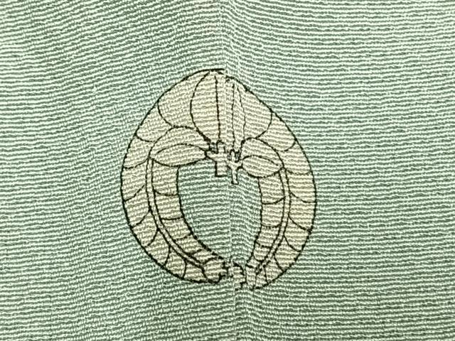 平和屋着物▽結城紬 単衣 作家物 花唐草文 金糸 金彩 正絹 逸品 AABA7793fy