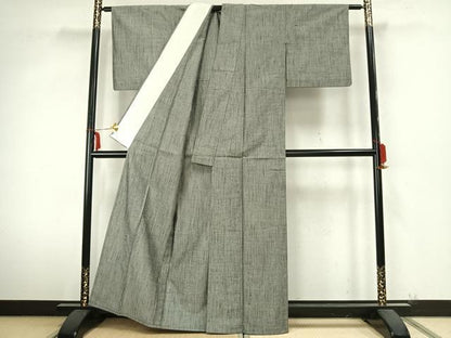 平和屋着物▽上質な紬 単衣 霞文 正絹 逸品 AABA7797fy