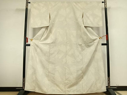 平和屋着物▽本塩沢 単衣 110亀甲 切嵌文 正絹 逸品 AABA7800fy