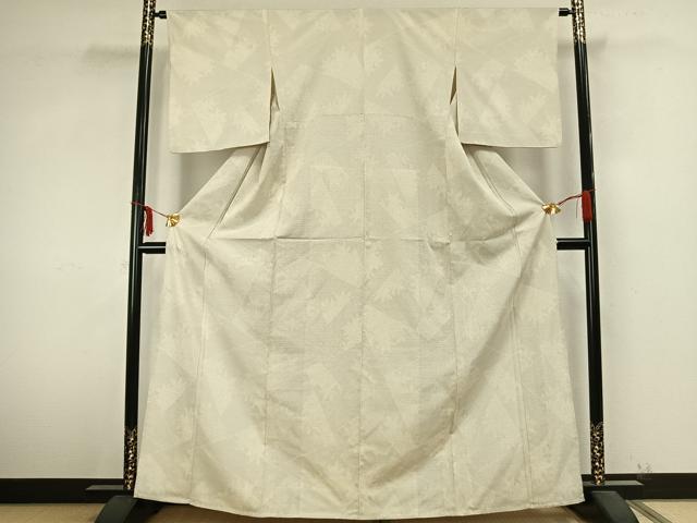 平和屋着物▽本塩沢 単衣 110亀甲 切嵌文 正絹 逸品 AABA7800fy