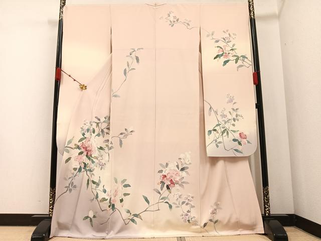 平和屋着物●豪華振袖　友禅　枝花文　暈し染め　正絹　逸品　AABA7803ph