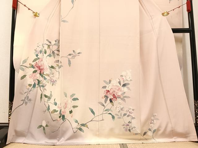 平和屋着物●豪華振袖　友禅　枝花文　暈し染め　正絹　逸品　AABA7803ph