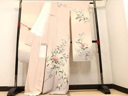 平和屋着物●豪華振袖　友禅　枝花文　暈し染め　正絹　逸品　AABA7803ph