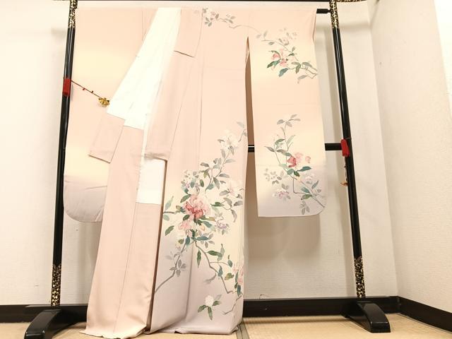 平和屋着物●豪華振袖　友禅　枝花文　暈し染め　正絹　逸品　AABA7803ph
