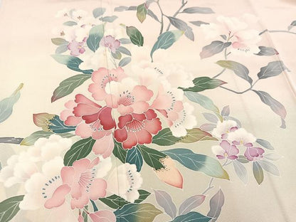 平和屋着物●豪華振袖　友禅　枝花文　暈し染め　正絹　逸品　AABA7803ph