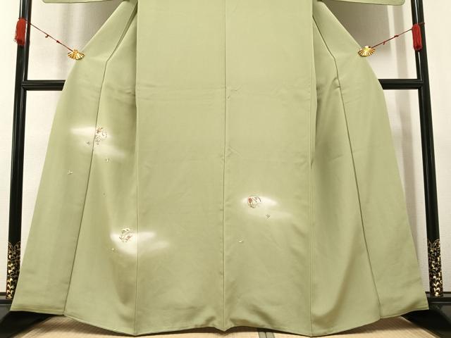 平和屋着物●訪問着 刺繍 草花文 暈し染め 金銀糸 正絹 逸品 AABA7807ph