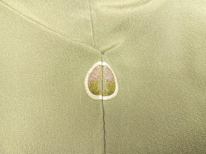 平和屋着物●訪問着 刺繍 草花文 暈し染め 金銀糸 正絹 逸品 AABA7807ph