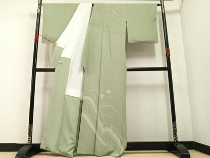 平和屋着物●訪問着 絞り 舞花文 金彩 正絹 逸品 AABA7810ph
