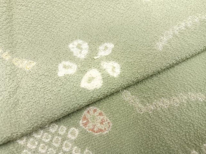 平和屋着物●訪問着 絞り 舞花文 金彩 正絹 逸品 AABA7810ph