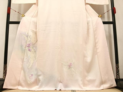 平和屋着物●訪問着 刺繍 飛鳥花文 暈し染め 正絹 逸品 AABA7823ph