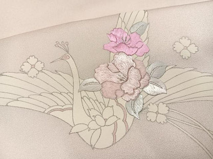 平和屋着物●訪問着 刺繍 飛鳥花文 暈し染め 正絹 逸品 AABA7823ph