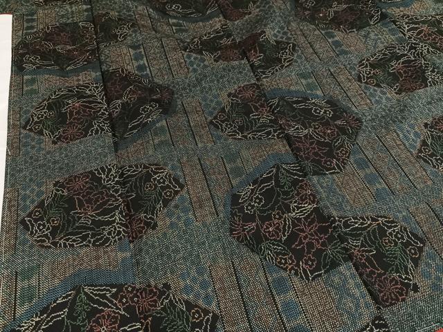 平和屋着物●本場大島紬 一元7マルキ 草花文 正絹 逸品 未使用 AABA7828ph