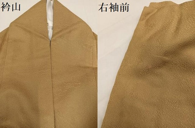 平和屋着物●上質な色無地　榛色　正絹　逸品　AABA7829ph