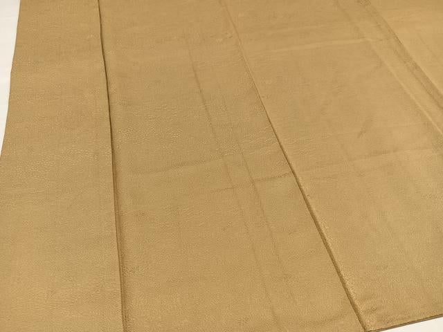 平和屋着物●上質な色無地　榛色　正絹　逸品　AABA7829ph