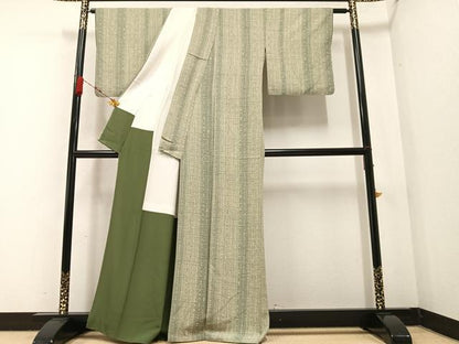 平和屋着物●上質な小紋　間道　正絹　逸品　AABA7832ph