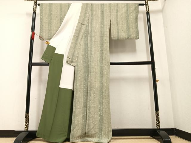 平和屋着物●上質な小紋　間道　正絹　逸品　AABA7832ph