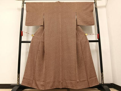 平和屋着物●上質な小紋 縞 正絹 逸品 AABA7836ph