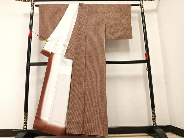 平和屋着物●上質な小紋 縞 正絹 逸品 AABA7836ph