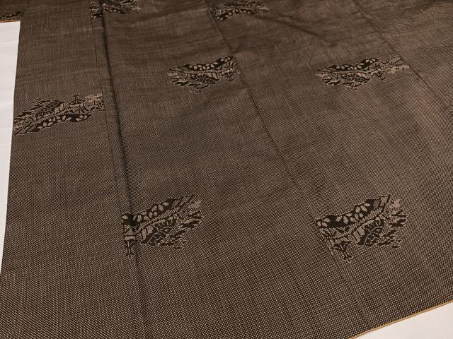 平和屋着物●本場大島紬　一元絣　風景文　正絹　逸品　AABA7839ph