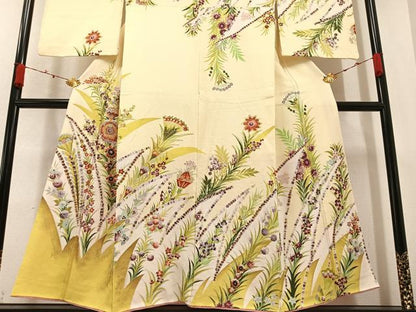 平和屋着物●訪問着 草花文 金彩 正絹 逸品 AABA7852ph
