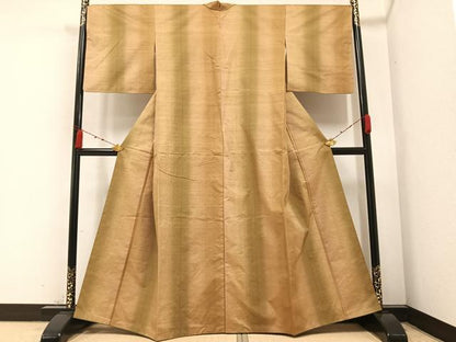平和屋着物●上質な紬 間道 正絹 逸品 AABA7859ph