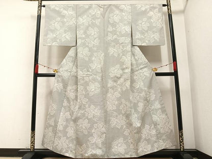 平和屋着物●上質な紬　草木文　正絹　逸品　AABA7860ph