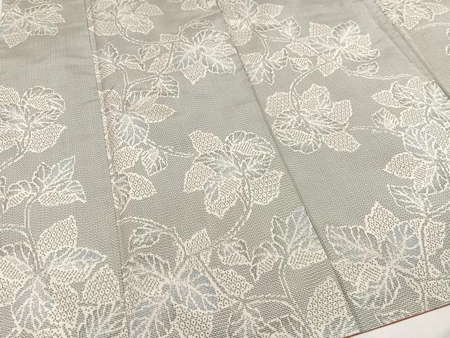平和屋着物●上質な紬　草木文　正絹　逸品　AABA7860ph