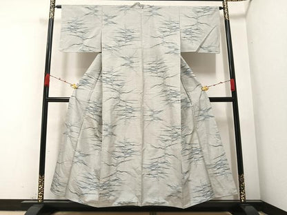 平和屋着物●本場大島紬　白大島　一元7マルキ　草木文　正絹　逸品　AABA7867ph