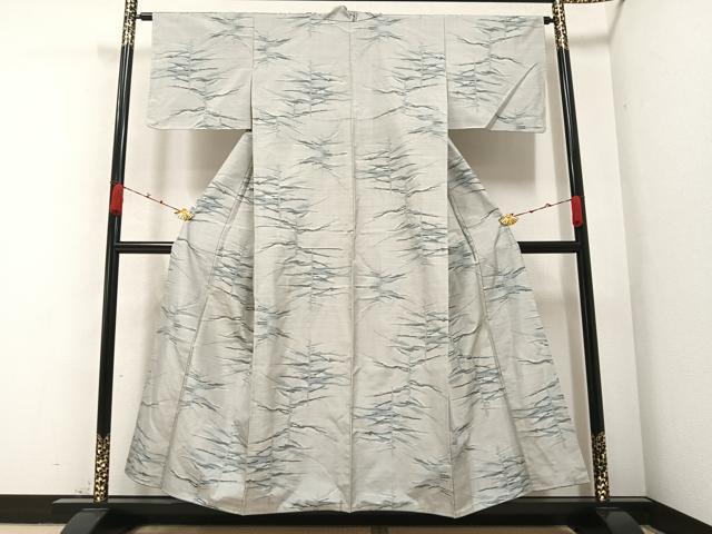 平和屋着物●本場大島紬　白大島　一元7マルキ　草木文　正絹　逸品　AABA7867ph