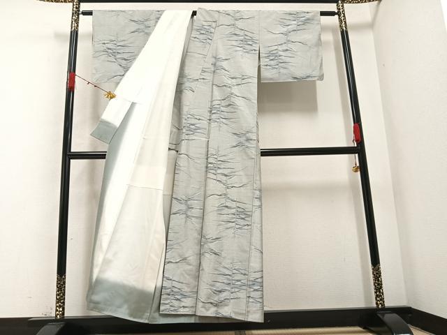 平和屋着物●本場大島紬　白大島　一元7マルキ　草木文　正絹　逸品　AABA7867ph