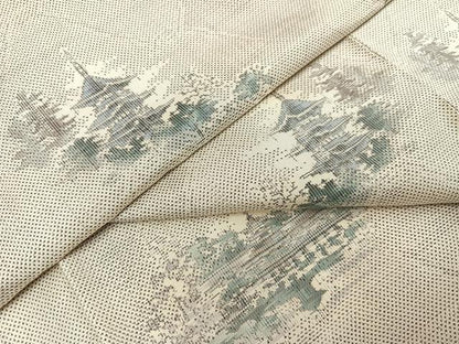 平和屋着物●本場大島紬 カタス7マルキ 総絣 風景文 正絹 逸品 AABA7872ph