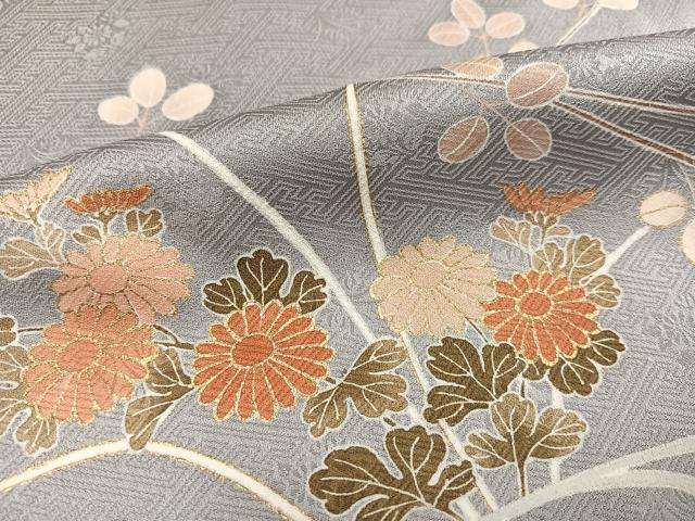 平和屋着物●訪問着 絞り 流水枝花籬文 金彩 正絹 逸品 AABA7873ph