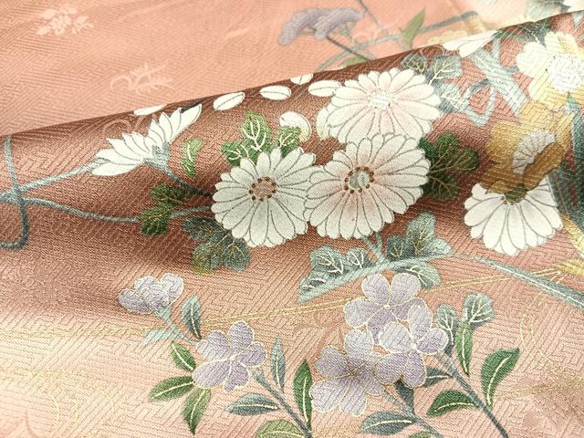 平和屋着物●訪問着 草花文 暈し染め 金彩 正絹 逸品 AABA7876ph