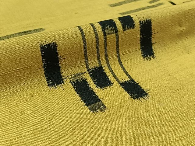 平和屋着物▽上質な紬 単衣 絣柄 正絹 逸品 AABA7917jh